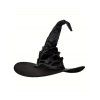 Chapeau de sorcier en satin froissé pour Halloween - Noir 