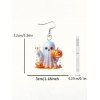 Boucles d'oreilles pendantes mignonnes d'Halloween Boucles d'oreilles à imprimé citrouille fantôme - Blanc 