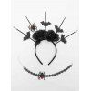 Accessoires de cosplay d'Halloween Serre-tête chauve-souris rose Ensemble tour de cou araignée - Noir 