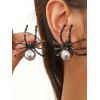 Boucles d'oreilles gothiques Halloween Boucles d'oreilles géométriques araignées - Noir 