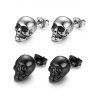 2 paires de boucles d'oreilles à tige Halloween, boucles d'oreilles gothiques tête de mort - multicolor A 