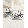 Boucles d'oreilles gothiques Halloween Boucles d'oreilles géométriques araignées - Noir 