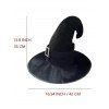 Chapeau de sorcier avec anneau carré en strass pour fête d'Halloween et cosplay - Noir 