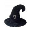 Chapeau de sorcier avec anneau carré en strass pour fête d'Halloween et cosplay - Noir 