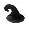 Chapeau de sorcier avec anneau carré en strass pour fête d'Halloween et cosplay - Noir 
