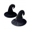 Chapeau de sorcier avec anneau carré en strass pour fête d'Halloween et cosplay - Noir 