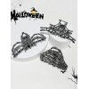Lot de 3 pinces à cheveux gothiques Halloween en forme de toile d'araignée - Argent 