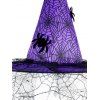 Chapeau gothique d'Halloween en maille de toile d'araignée, chapeau de fête de sorcier - Pourpre 