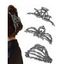 Lot de 3 pinces à cheveux gothiques Halloween en forme de toile d'araignée - Argent 