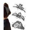 Lot de 3 pinces à cheveux gothiques Halloween en forme de toile d'araignée - Argent 