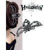 Lot de 3 pinces à cheveux gothiques Halloween en forme de toile d'araignée - Argent 