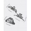Lot de 3 pinces à cheveux gothiques Halloween en forme de toile d'araignée - Argent 