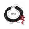 Collier ras du cou gothique Halloween à perles et pierres précieuses synthétiques colorblock - Blanc 