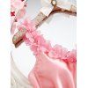 Mini-robe de nuit à empiècements floraux de couleur unie - Rose XL | US 10