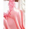 Mini-robe de nuit à empiècements floraux de couleur unie - Rose XL | US 10
