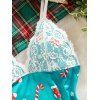 Robe de nuit de Noël avec nœud papillon et empiècement en dentelle et imprimé flocons de neige - Turquoise XL | US 10