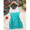 Robe de nuit de Noël avec nœud papillon et empiècement en dentelle et imprimé flocons de neige - Turquoise XL | US 10