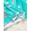 Robe de nuit de Noël avec nœud papillon et empiècement en dentelle et imprimé flocons de neige - Turquoise XL | US 10