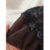 Robe de lingerie à empiècements en dentelle de couleur unie, décolleté plongeant croisé - Noir XL | US 10