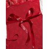 Ensemble de lingerie en dentelle de couleur unie, robe festonnée à nœud papillon, ensemble string - Rouge XL | US 10