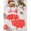 Ensemble de vêtements de détente à empiècements en dentelle, haut et bas à nœud papillon Holiday Elements - Rouge Cerise S | US 4
