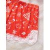 Ensemble de vêtements de détente à empiècements en dentelle, haut et bas à nœud papillon Holiday Elements - Rouge Cerise S | US 4