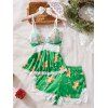 Ensemble de vêtements de détente à empiècements en dentelle, haut et bas à nœud papillon Holiday Elements - Vert S | US 4