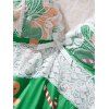 Ensemble de vêtements de détente à empiècements en dentelle, haut et bas à nœud papillon Holiday Elements - Vert S | US 4