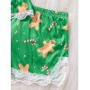 Ensemble de vêtements de détente à empiècements en dentelle, haut et bas à nœud papillon Holiday Elements - Vert S | US 4