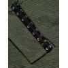 Gothic Outfit Solid Color Skew Neck Top Grommet Pants and Rings Choker Set - Vert Armée S | US 4