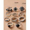 Gothic Outfit Solid Color Skew Neck Top Grommet Pants and Rings Choker Set - Vert Armée S | US 4
