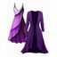 Ensemble robe pour femme, robe à bretelles spaghetti imprimée ombrée et robe ouverte sur le devant - Rouge Vineux XXL | US 14