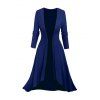 Ensemble robe pour femme, robe à bretelles spaghetti imprimée ombrée et robe ouverte sur le devant - Bleu profond XL | US 12