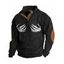 Sweat-shirt d'Halloween pour homme, imprimé squelette colorblock, col montant, style gothique - café lumière XXXL