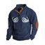 Sweat-shirt d'Halloween pour homme, imprimé squelette colorblock, col montant, style gothique - café lumière XXXL