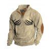 Sweat-shirt d'Halloween pour homme, imprimé squelette colorblock, col montant, style gothique - café lumière XXXL