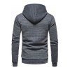 Sweat à capuche à motif géométrique texturé et couleur unie pour homme avec cordon de serrage - Gris XXL