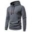 Sweat à capuche à motif géométrique texturé et couleur unie pour homme avec cordon de serrage - Blanc XXL
