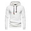 Sweat à capuche à motif géométrique texturé et couleur unie pour homme avec cordon de serrage - Blanc XXL