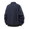 Manteau uni à manches longues et poches zippées pour homme - Bleu Marine XXXL