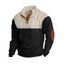 Sweat-shirt en velours côtelé colorblock pour homme, haut texturé à col montant - café lumière L