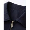 Manteau uni à manches longues et poches zippées pour homme - Bleu Marine XXXL