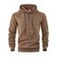 Sweat à capuche texturé pour homme, couleur unie, avec cordon de serrage et poche - Brun XXXL