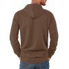 Sweat à capuche texturé pour homme, couleur unie, avec cordon de serrage et poche - Brun XXXL