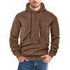 Sweat à capuche texturé pour homme, couleur unie, avec cordon de serrage et poche - Brun XXXL