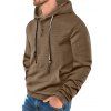 Sweat à capuche texturé pour homme, couleur unie, avec cordon de serrage et poche - Brun XXXL