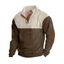 Sweat-shirt en velours côtelé colorblock pour homme, haut texturé à col montant - café lumière L