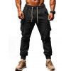 Pantalon uni pour homme avec cordon de serrage et poches à nouer à la cheville - Noir XXXL
