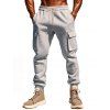 Pantalon uni pour homme avec cordon de serrage et poches à nouer à la cheville - Gris Clair XXXL