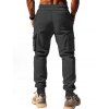 Pantalon uni pour homme avec cordon de serrage et poches à nouer à la cheville - Gris Foncé XXL